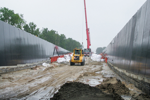 Onderdoorgang N381 Terwisscha gewapende grondconstructie met beton facing