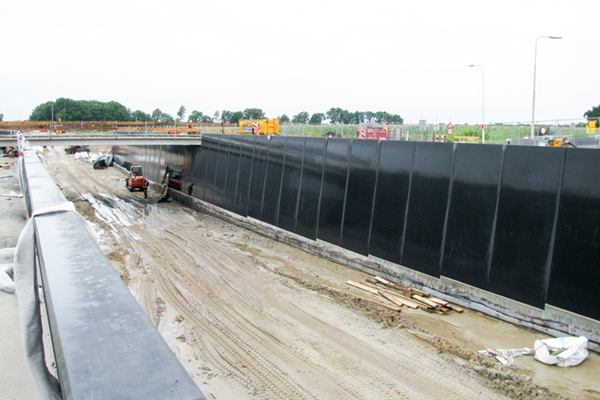 Onderdoorgang N381 Terwisscha gewapende grondconstructie met beton facing