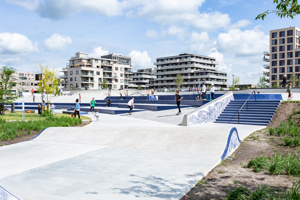 EPS constructie en gewapende grondconstructie voor skatepark amsterdam