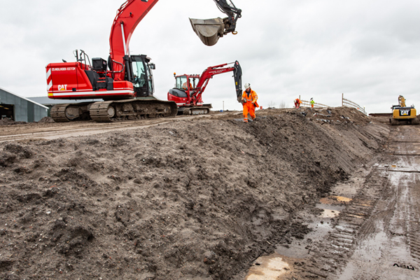 Integraal ontwerp met paalmatrassysteem gewapende grondconstructie en EPS constructie