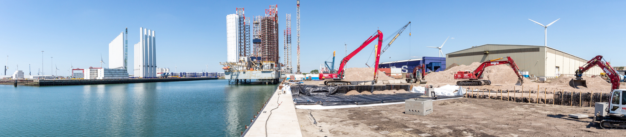 TenCate paalmatrassysteem en Tensar Stratum cellensysteem voor nieuwe kade Sagro Vlissingen